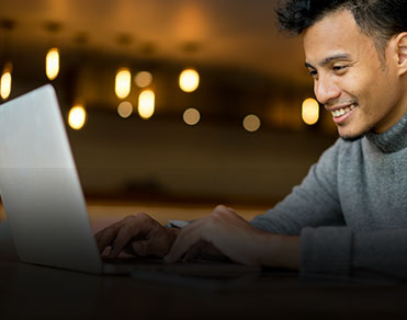 Closeup of female employee reading iPad